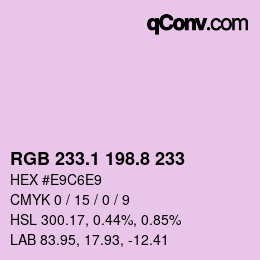 カラーコード: RGB 233.1 198.8 233 | qconv.com