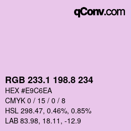 カラーコード: RGB 233.1 198.8 234 | qconv.com