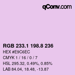 Farbcode: RGB 233.1 198.8 236 | qconv.com