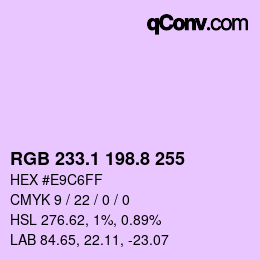 カラーコード: RGB 233.1 198.8 255 | qconv.com