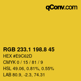 カラーコード: RGB 233.1 198.8 45 | qconv.com