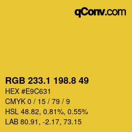 カラーコード: RGB 233.1 198.8 49 | qconv.com