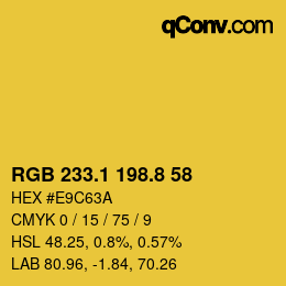 カラーコード: RGB 233.1 198.8 58 | qconv.com