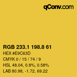 カラーコード: RGB 233.1 198.8 61 | qconv.com