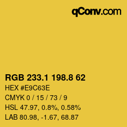 カラーコード: RGB 233.1 198.8 62 | qconv.com