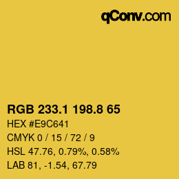 カラーコード: RGB 233.1 198.8 65 | qconv.com