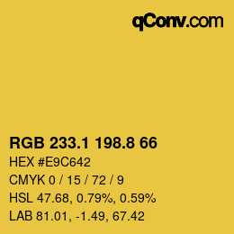 カラーコード: RGB 233.1 198.8 66 | qconv.com