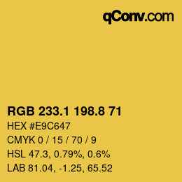 カラーコード: RGB 233.1 198.8 71 | qconv.com