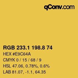 カラーコード: RGB 233.1 198.8 74 | qconv.com