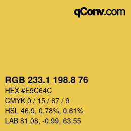カラーコード: RGB 233.1 198.8 76 | qconv.com