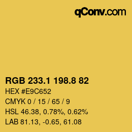 カラーコード: RGB 233.1 198.8 82 | qconv.com