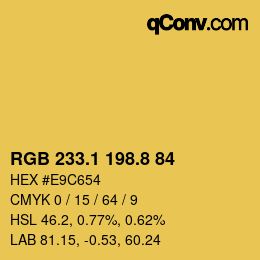 カラーコード: RGB 233.1 198.8 84 | qconv.com