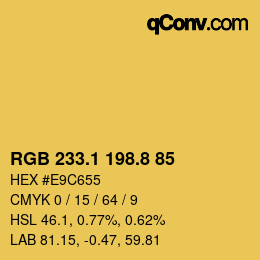 カラーコード: RGB 233.1 198.8 85 | qconv.com