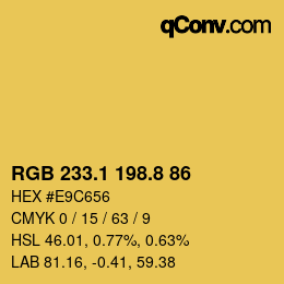 カラーコード: RGB 233.1 198.8 86 | qconv.com