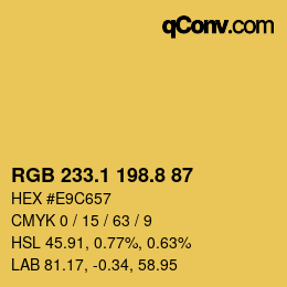 カラーコード: RGB 233.1 198.8 87 | qconv.com