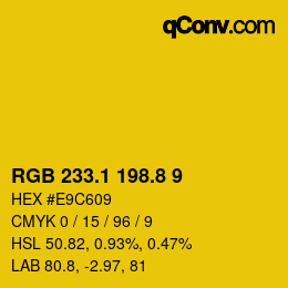 カラーコード: RGB 233.1 198.8 9 | qconv.com