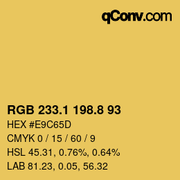 カラーコード: RGB 233.1 198.8 93 | qconv.com