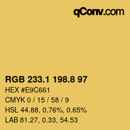 カラーコード: RGB 233.1 198.8 97 | qconv.com