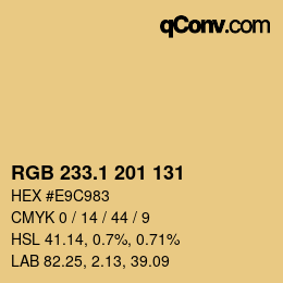 カラーコード: RGB 233.1 201 131 | qconv.com