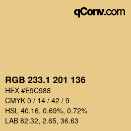 カラーコード: RGB 233.1 201 136 | qconv.com