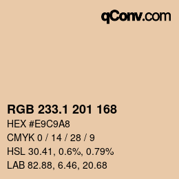 Color code: RGB 233.1 201 168 | qconv.com