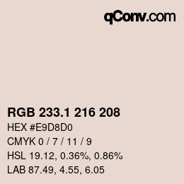 Color code: RGB 233.1 216 208 | qconv.com