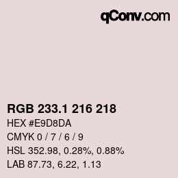 Color code: RGB 233.1 216 218 | qconv.com