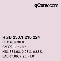 カラーコード: RGB 233.1 216 224 | qconv.com