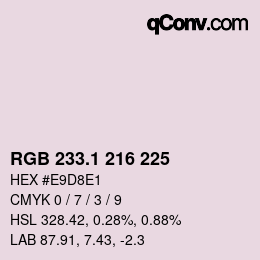 Color code: RGB 233.1 216 225 | qconv.com