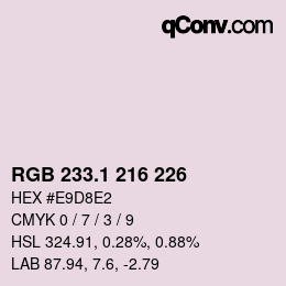 Color code: RGB 233.1 216 226 | qconv.com