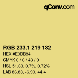 カラーコード: RGB 233.1 219 132 | qconv.com