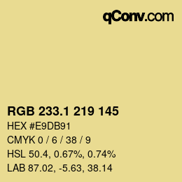 カラーコード: RGB 233.1 219 145 | qconv.com