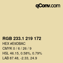 Color code: RGB 233.1 219 172 | qconv.com