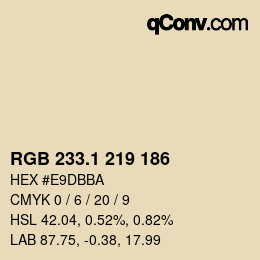 Color code: RGB 233.1 219 186 | qconv.com