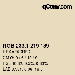 カラーコード: RGB 233.1 219 189 | qconv.com