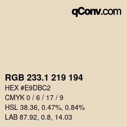 カラーコード: RGB 233.1 219 194 | qconv.com