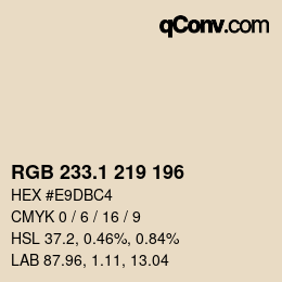 Color code: RGB 233.1 219 196 | qconv.com