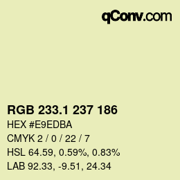 Color code: RGB 233.1 237 186 | qconv.com