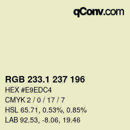 Color code: RGB 233.1 237 196 | qconv.com