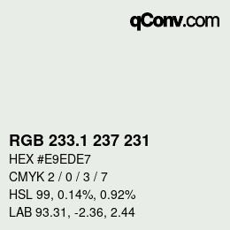 Color code: RGB 233.1 237 231 | qconv.com
