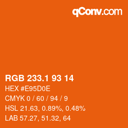 カラーコード: RGB 233.1 93 14 | qconv.com