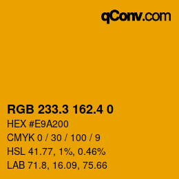 カラーコード: RGB 233.3 162.4 0 | qconv.com