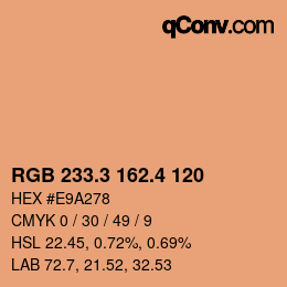 カラーコード: RGB 233.3 162.4 120 | qconv.com