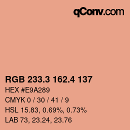 カラーコード: RGB 233.3 162.4 137 | qconv.com