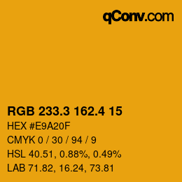 カラーコード: RGB 233.3 162.4 15 | qconv.com