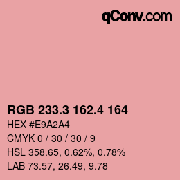 カラーコード: RGB 233.3 162.4 164 | qconv.com