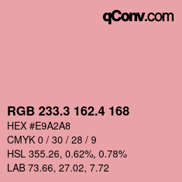 カラーコード: RGB 233.3 162.4 168 | qconv.com