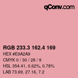 カラーコード: RGB 233.3 162.4 169 | qconv.com