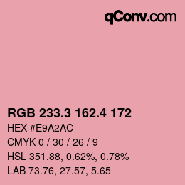 カラーコード: RGB 233.3 162.4 172 | qconv.com