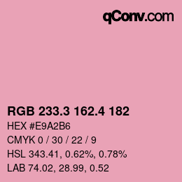 カラーコード: RGB 233.3 162.4 182 | qconv.com